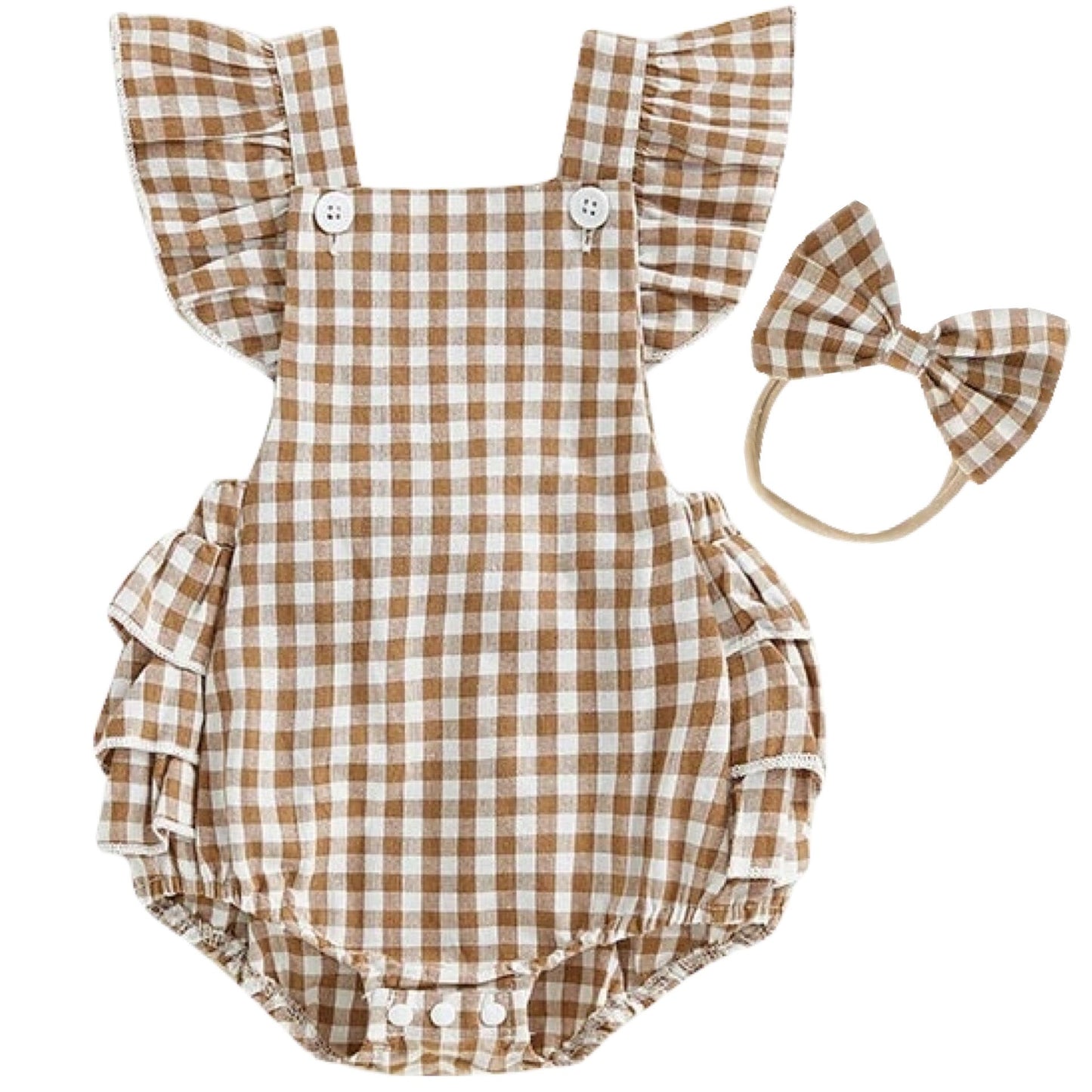 Baby Plaid Checkered Romper