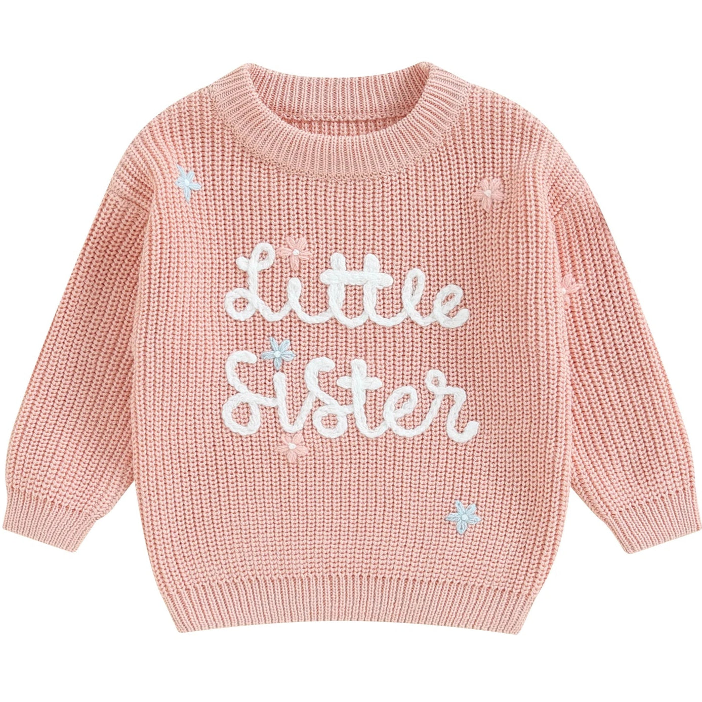 Cosy baby knit jumper – light pink Little Sister outfit
