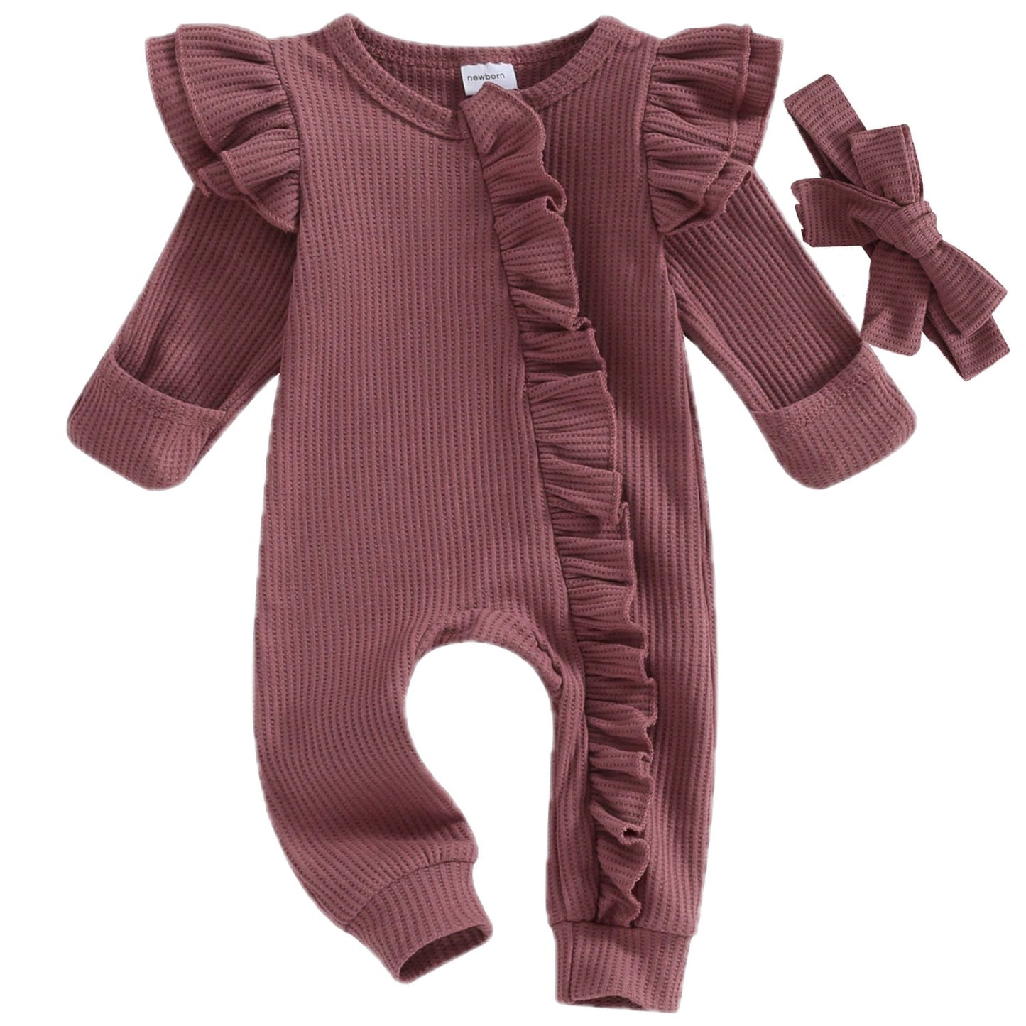 Flat lay of essential baby zip romper – Pipp and Lola baby clothes Australia