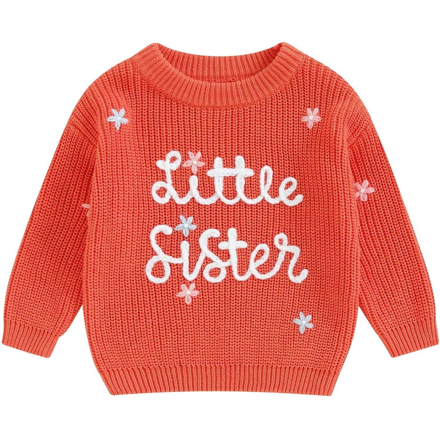 Baby girl orange knitwear – Little Sister top