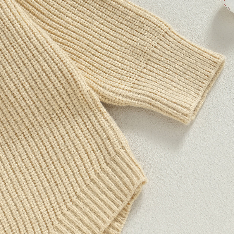 Lilttle Sister Knit Romper Beige