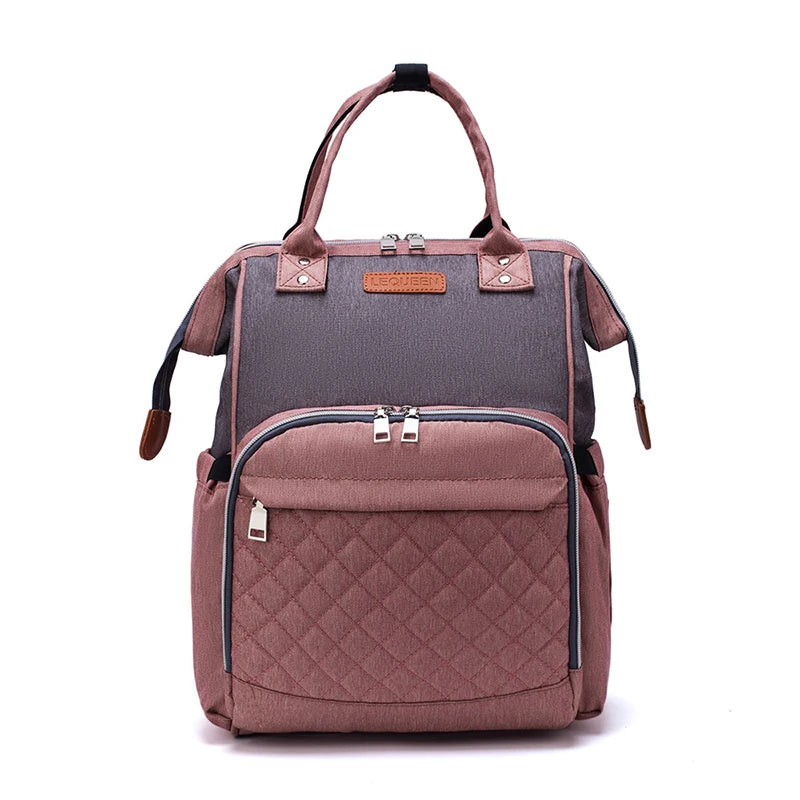 LeQueen Nappy Bag Pink Grey