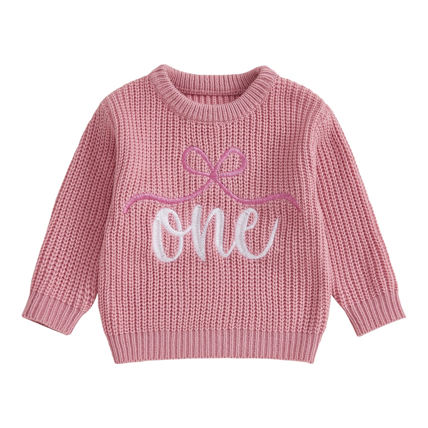 First Birthday One Knit Jumper Pink