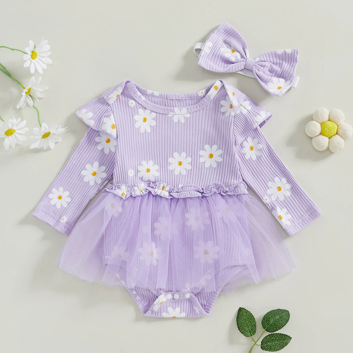 Daisy Flutter Tutu Romper Purple