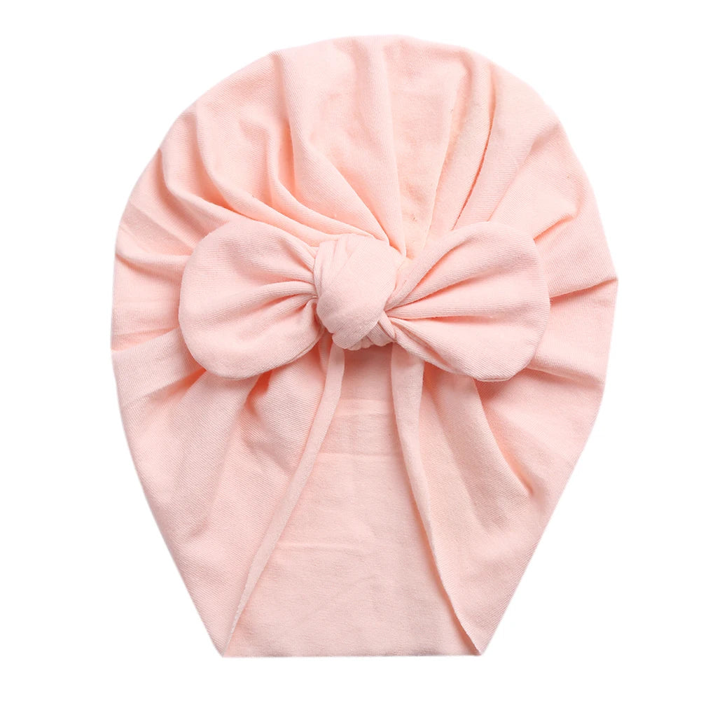 peach baby girl turban for newborn to toddler