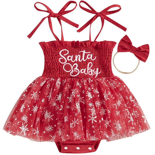 Santa Baby Christmas Tutu Romper