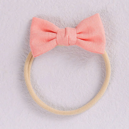 Baby Girl Mini Linen Boweadband