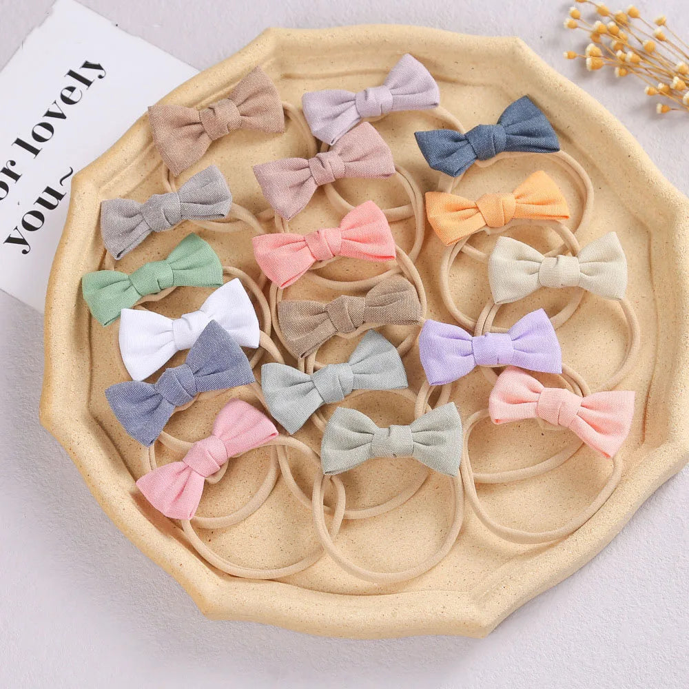 Baby Girl Mini Linen Boweadband