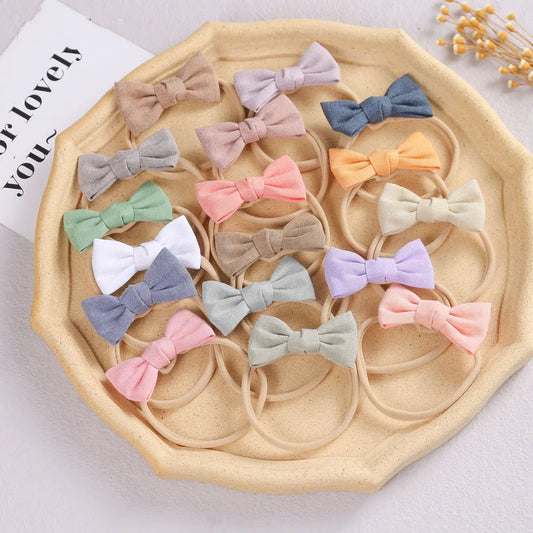 Baby Girl Mini Linen Boweadband
