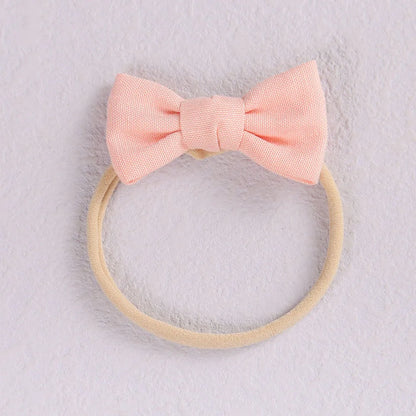 Baby Girl Mini Linen Boweadband