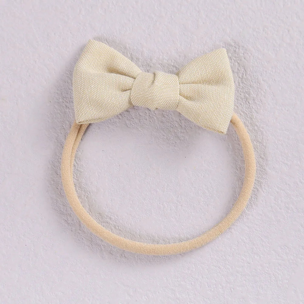Baby Girl Mini Linen Boweadband