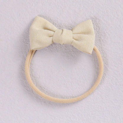 Baby Girl Mini Linen Boweadband