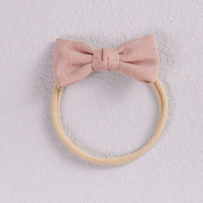 Baby Girl Mini Linen Boweadband