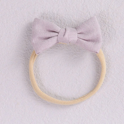 Baby Girl Mini Linen Boweadband