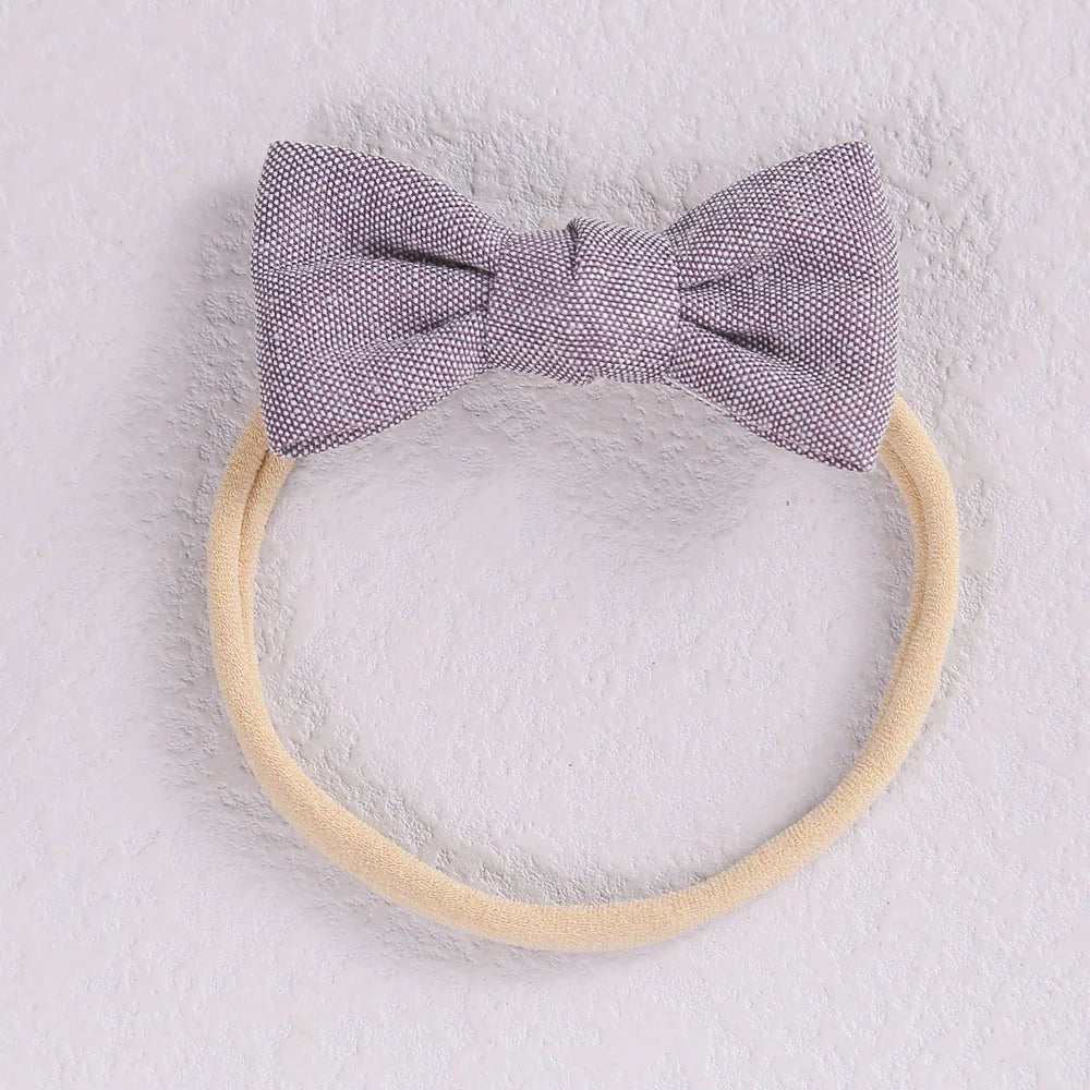 Baby Girl Mini Linen Boweadband