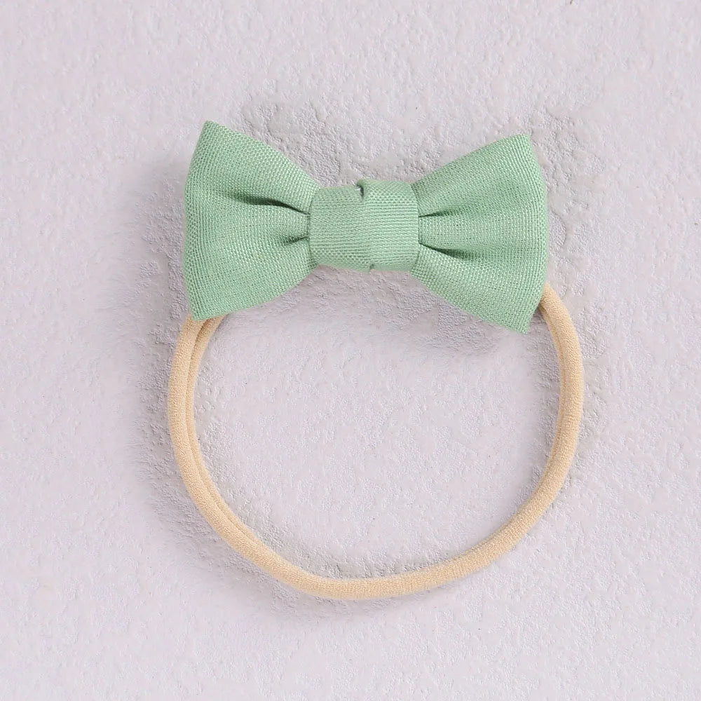Baby Girl Mini Linen Boweadband