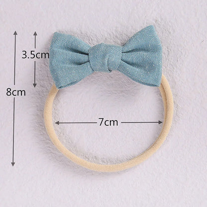 Baby Girl Mini Linen Boweadband