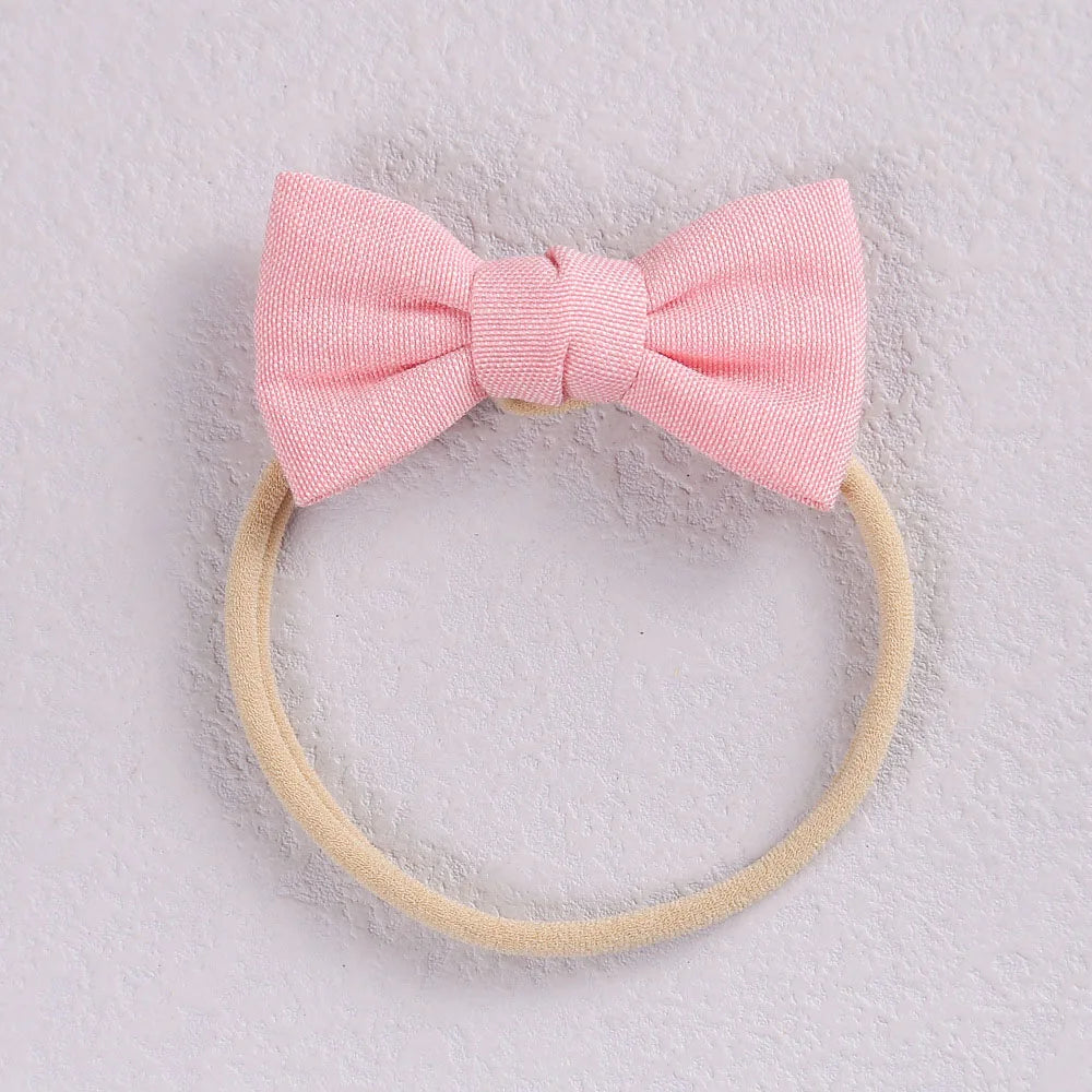 Baby Girl Mini Linen Boweadband