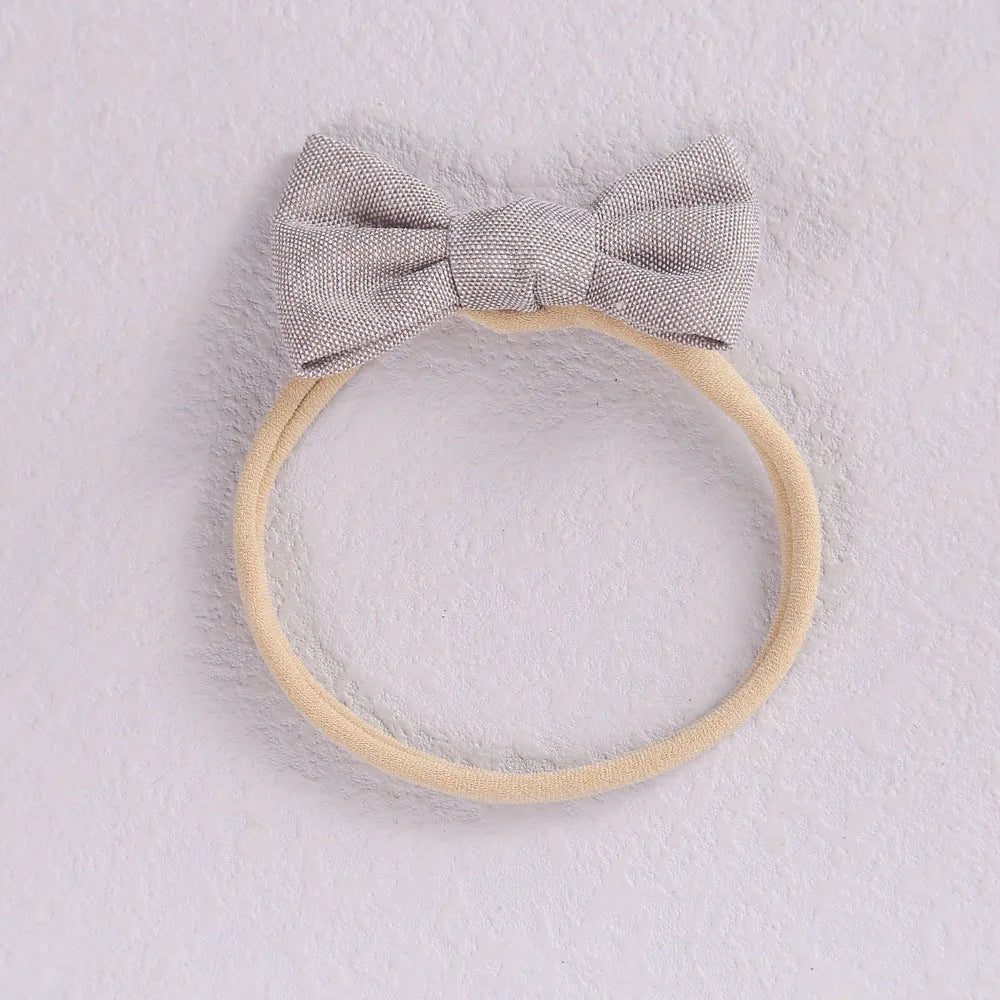 Baby Girl Mini Linen Boweadband