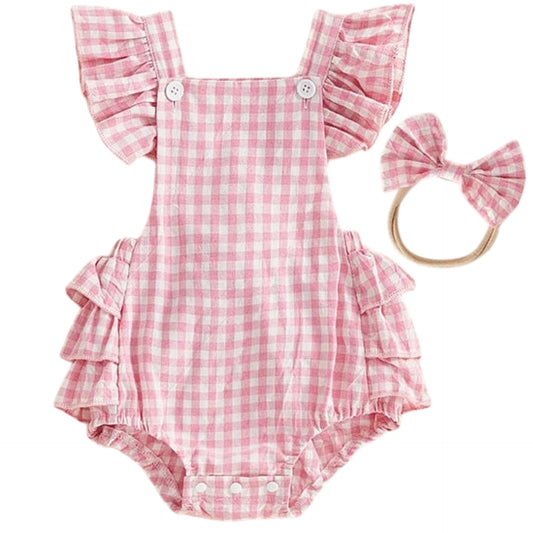 Baby Plaid Checkered Romper