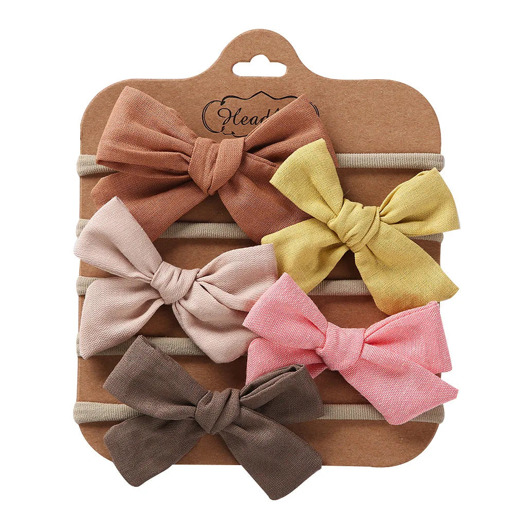 5Pcs/Set Baby Headbands Cotton Bows