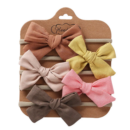 5Pcs/Set Baby Headbands Cotton Bows