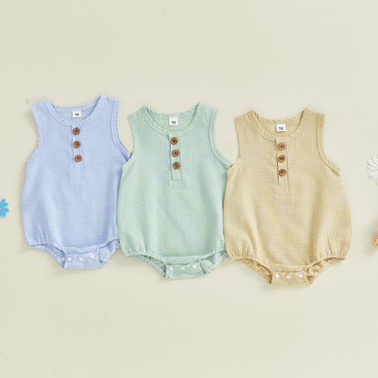 Hendix Basic Waffle Romper Blue
