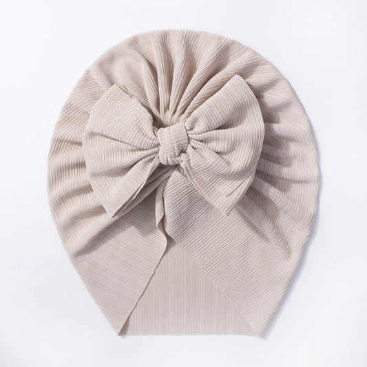 Matte Bow Turban Beige