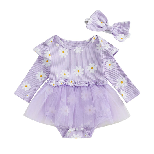 Daisy Flutter Tutu Romper Purple