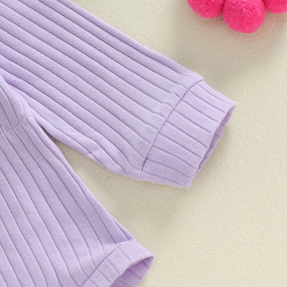 Emma Long Sleeve Baby Girl Romper Purple