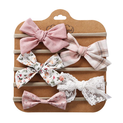 5Pcs/Set Baby Headbands Cotton Bows