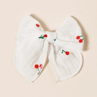 Muslin Bow Baby Girl Clip