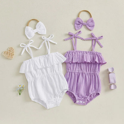 Mimi Ruffle Romper Set Purple