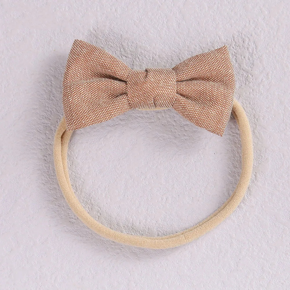 Baby Girl Mini Linen Boweadband