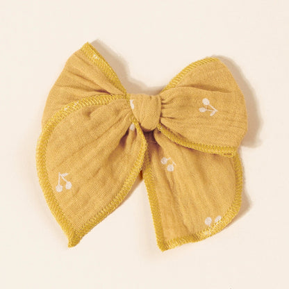 Muslin Bow Baby Girl Clip