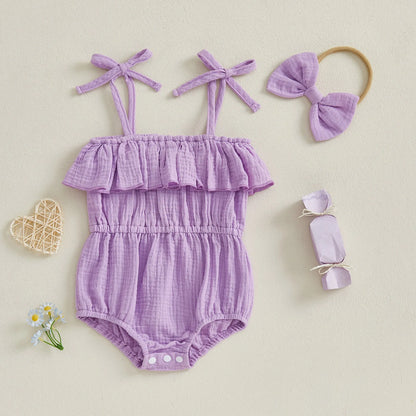 Mimi Ruffle Romper Set Purple