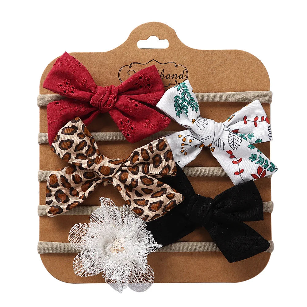 5Pcs/Set Baby Headbands Cotton Bows