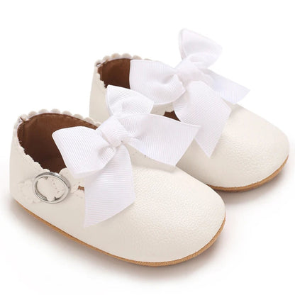 Mary Jane Baby Bow Shoes White
