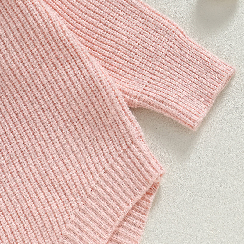 Lilttle Sister Knit Romper Pink