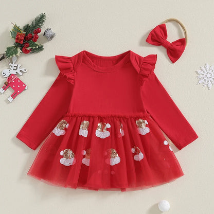 Baby Christmas Flutter Tutu Romper