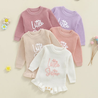 Little Sister Knit Frill Romper