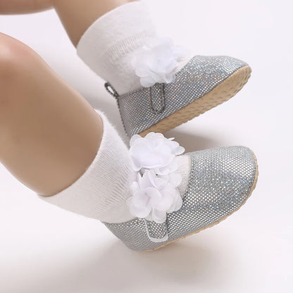Molly Silver Ruffle Shoes