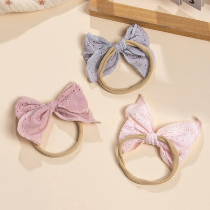 3Pcs/Set Baby Headbands Embroided Bow