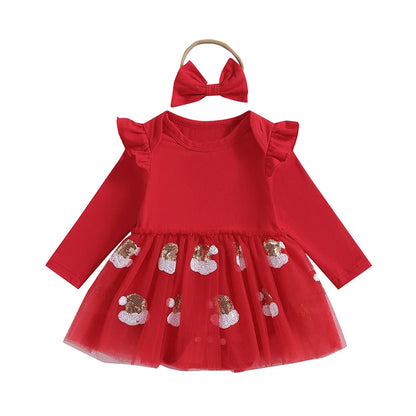 Baby Christmas Flutter Tutu Romper