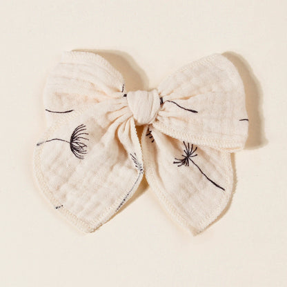 Muslin Bow Baby Girl Clip
