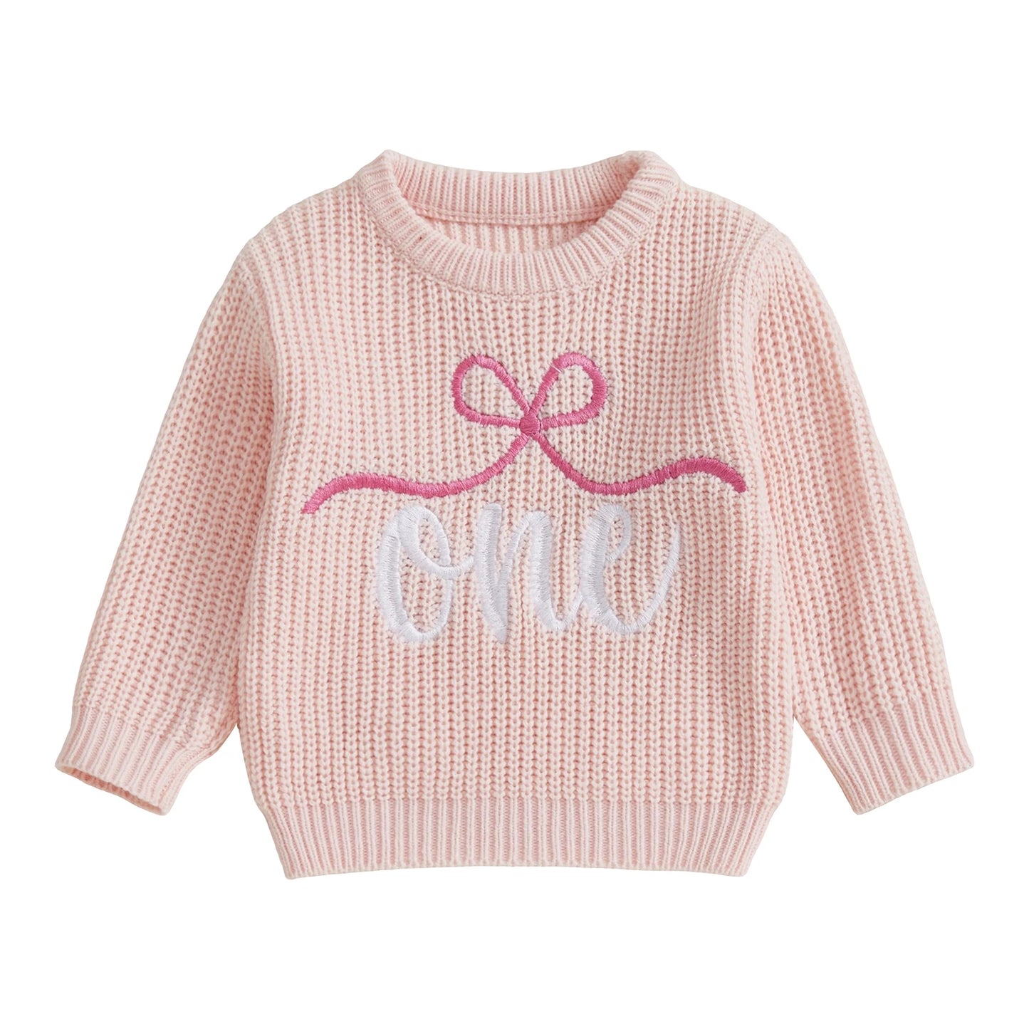 First Birthday One Knit Jumper Light Pink