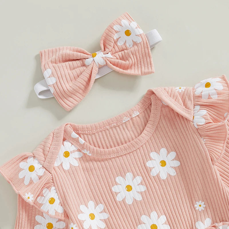 Daisy Flutter Tutu Romper Peach