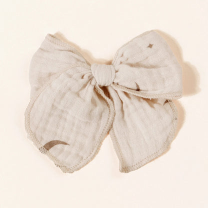 Muslin Bow Baby Girl Clip