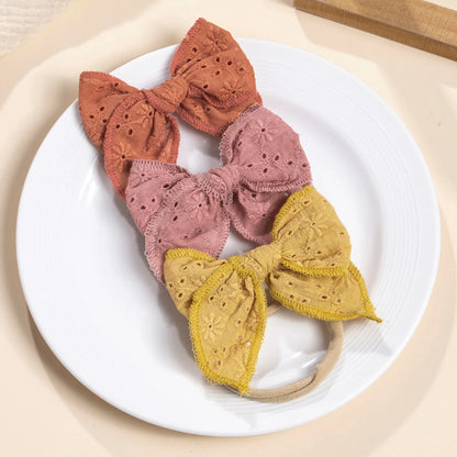 3Pcs/Set Baby Headbands Embroided Bow