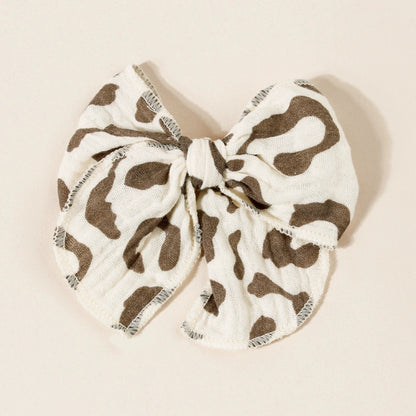 Muslin Bow Baby Girl Clip